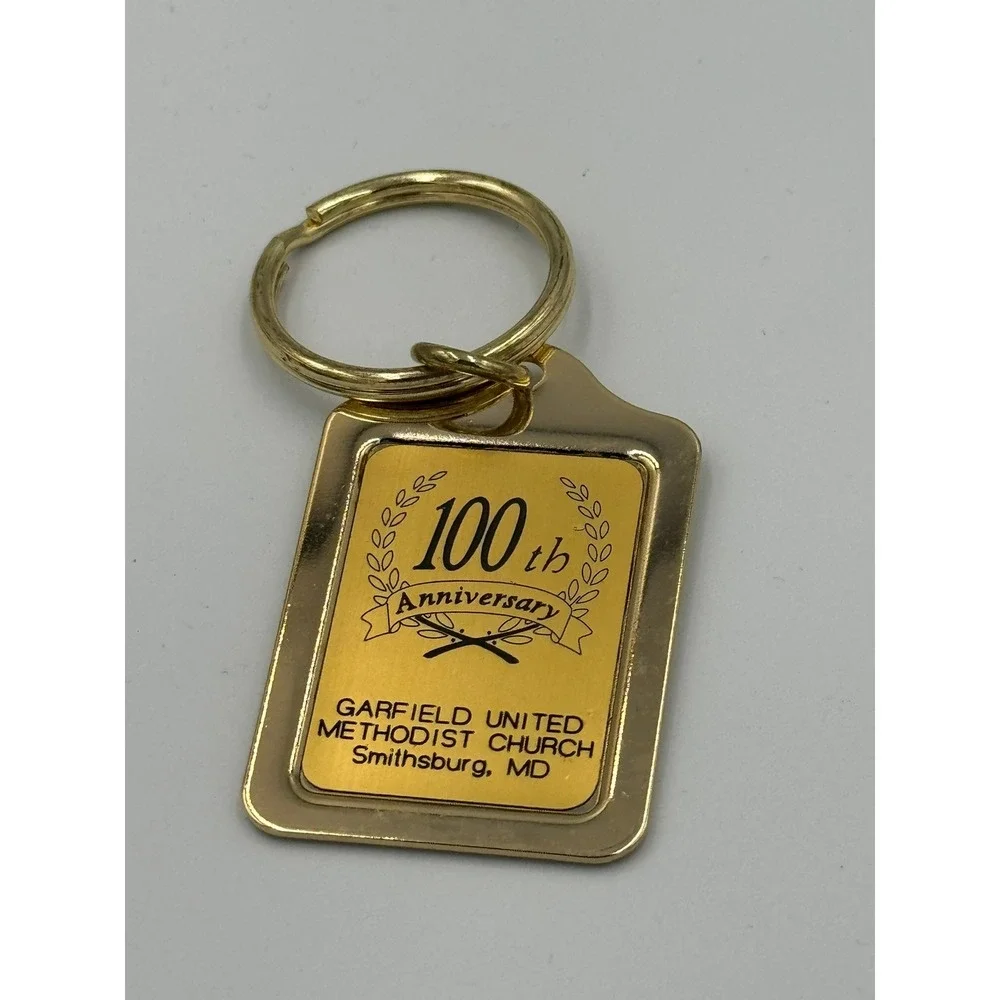 Garfield United Methodist Church 100th Anniversary‎ Keychain Smithsburg MD Metal